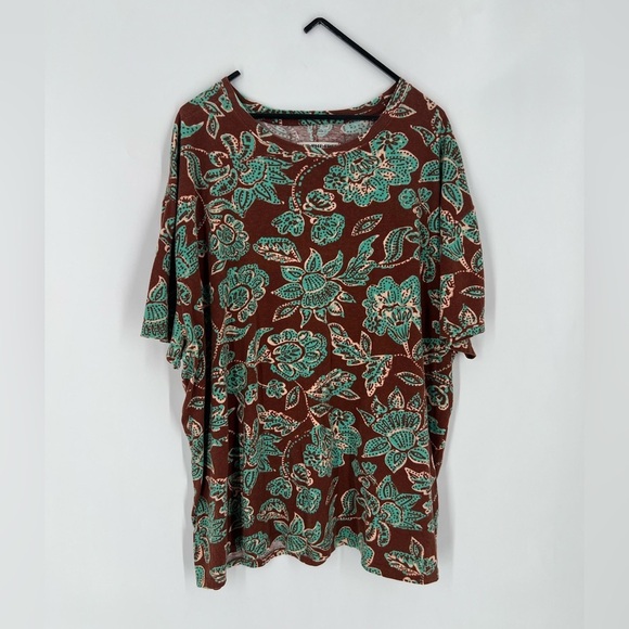 We The Free Nina Printed Floral T-Shirt In Brown Combo - Picture 2 of 6